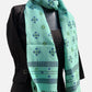 Forest Green Soof Embroidery Merino Wool Stole