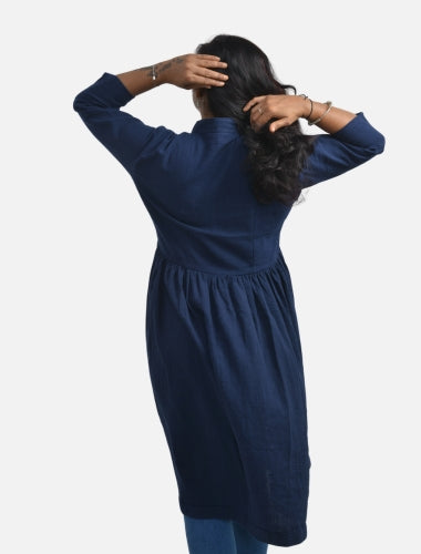 Indigo Elegance: Blue Kala Cotton Shrug