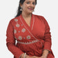 Maroon V-Neck Ethnic Kediya  style kurti