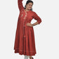 Maroon Ethnic Kediya  style kurti  with side Drawstring