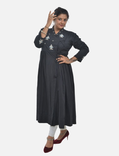 Carbon Black Elegance Kediya  style kurti