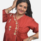 Maroon Ethnic Kediya  style kurti  with side Drawstring