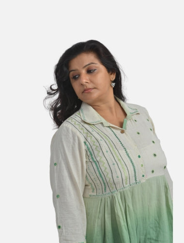 Sea Breeze Ombre: Sea Green Ombre Kurti