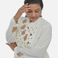 Ivory/white Elegance Kediya style kurti  with side Button