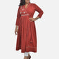 Maroon V-Neck Ethnic Kediya  style kurti