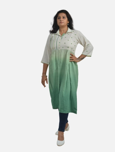 Sea Breeze Ombre: Sea Green Ombre Kurti