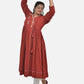 Maroon Ethnic Kediya  style kurti  with side Drawstring