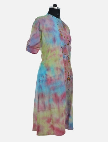 Hand-Dyed Beauty: Hand Clamp Dye Kurti