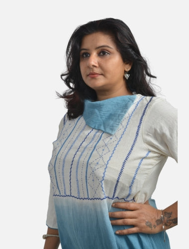 Sky's Serenade: Sky Blue Ombre Kurti