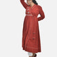 Maroon V-Neck Ethnic Kediya  style kurti