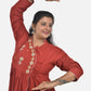 Maroon Ethnic Kediya  style kurti  with side Drawstring