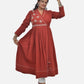 Maroon V-Neck Ethnic Kediya  style kurti