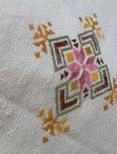 White Floral Soof Embroidery Shawl