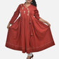 Maroon Ethnic Kediya  style kurti  with side Drawstring