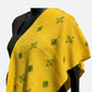 Sunshine Yellow Soof Embroidered Merino Wool Stole